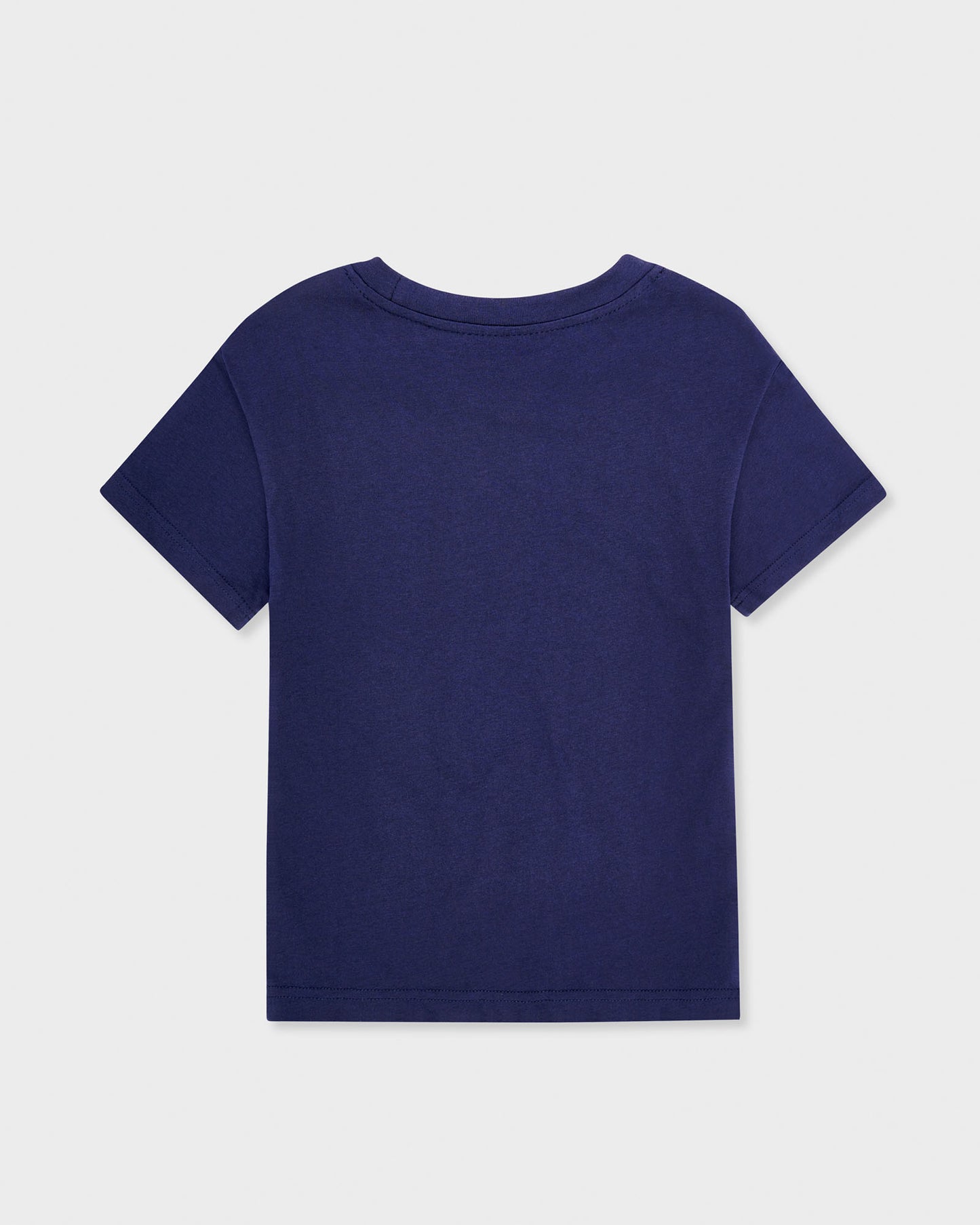 Navy Blue - Liquid Stain Repellent Kids Short Sleeve Crew Neck T-Shirt