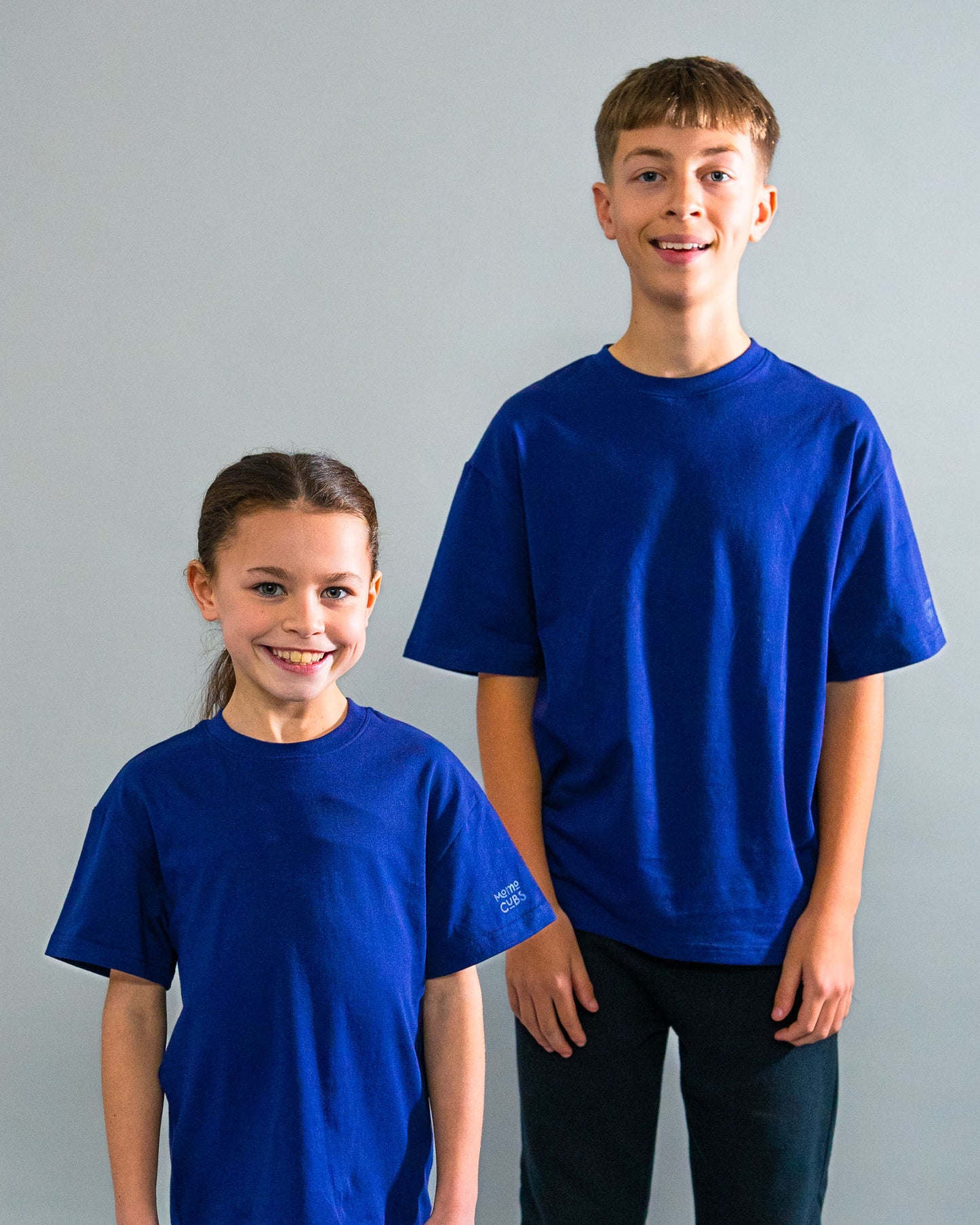 Navy Blue - Liquid Stain Repellent Kids Short Sleeve Crew Neck T-Shirt