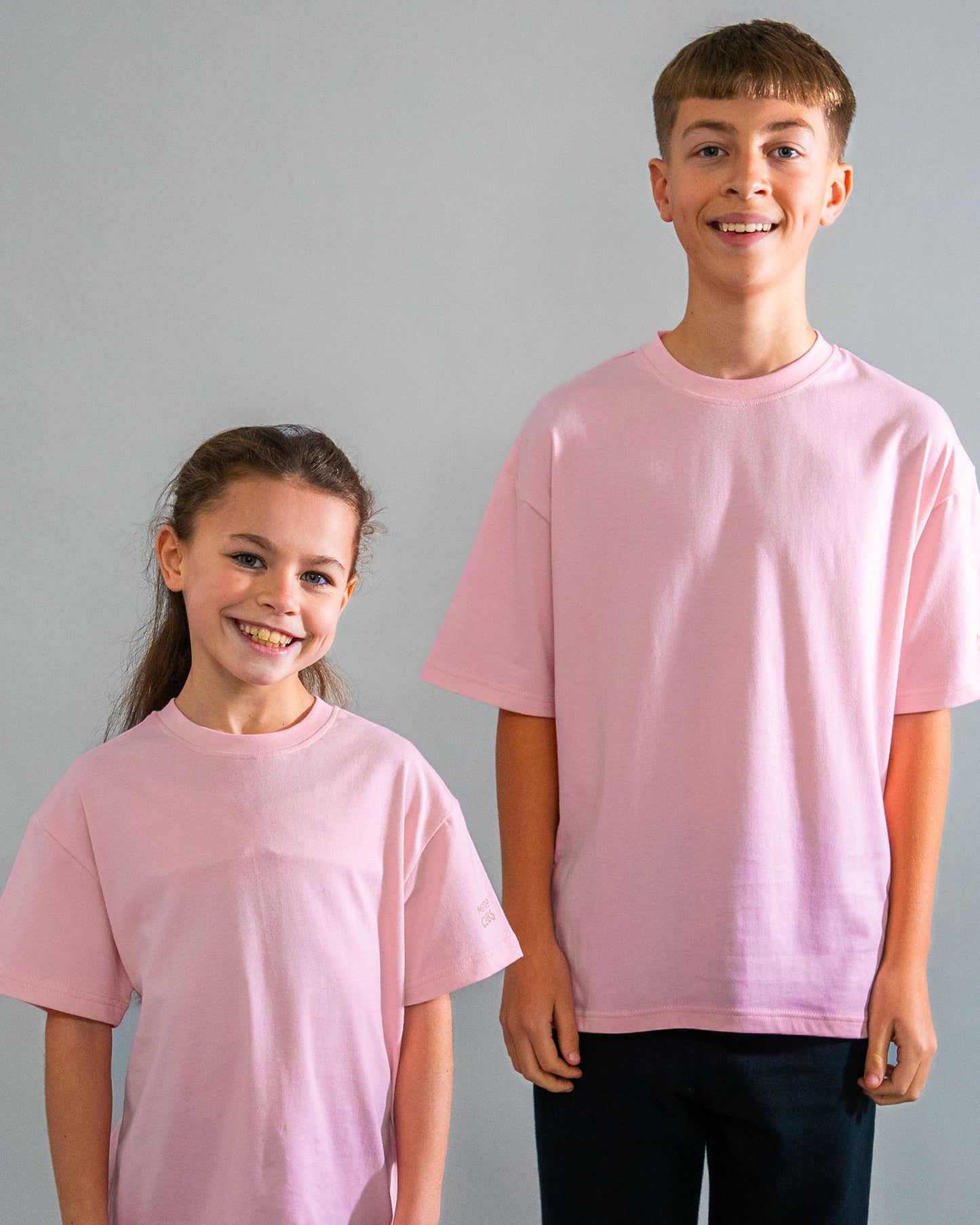 Pink - Liquid Stain Repellent Kids Short Sleeve Crew Neck T-Shirt